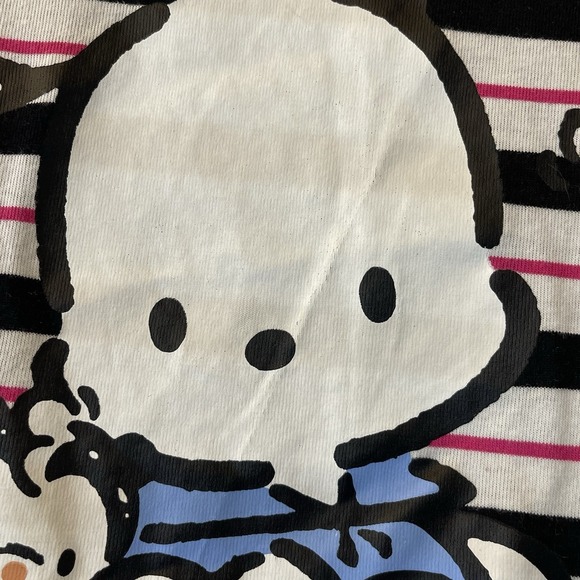 Pochacco By Sanrio Graphic Striped Cropped T-Shirt Womens XL Short Sleeve - Picture 4 of 7